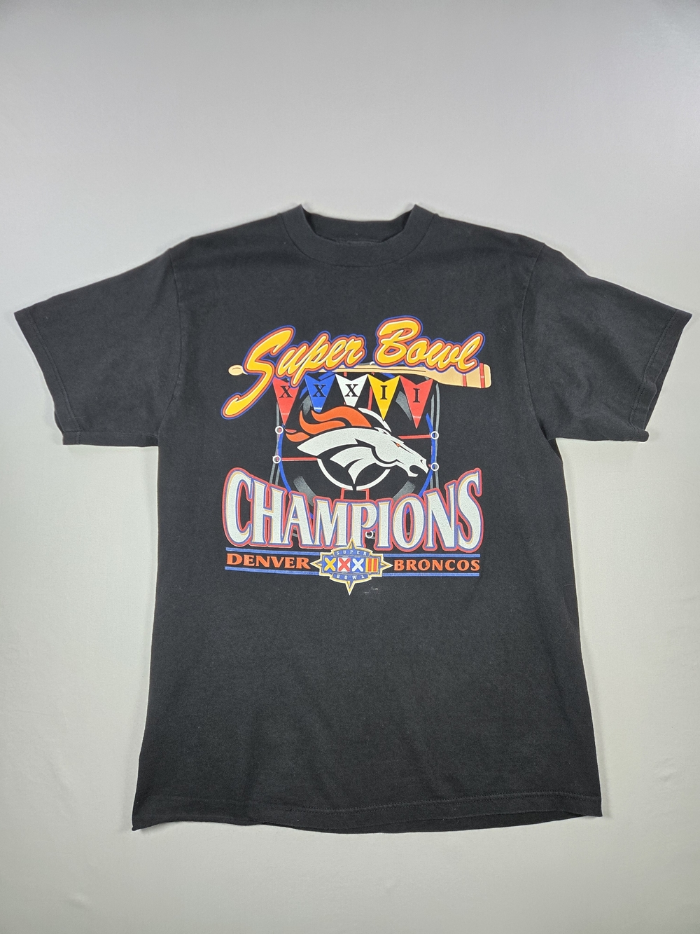 Vintage 1998 Denver Broncos Super Bowl XXXII Champions Tee L Logo 7